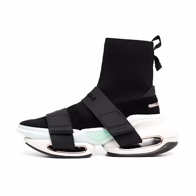 (W) Balmain B-Bold High 'Black Straps'