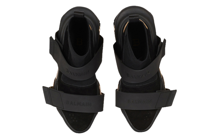 (W) Balmain B-Bold High 'Black Suede and Strap Knit' 圖 3