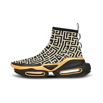 (W) Balmain B-Bold High Knit 'Black and White'