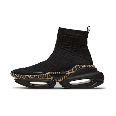 (W) Balmain B-Bold Knit High 'Black Monogram'