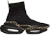 (W) Balmain B-Bold Knit Tinggi 'Monogram Hitam' YN0VJ684TPMK-0PA