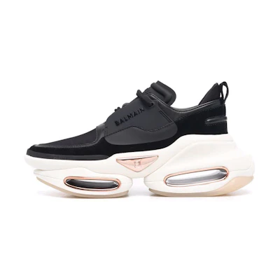 (W) Balmain B-Bold Low 'Black Leather'