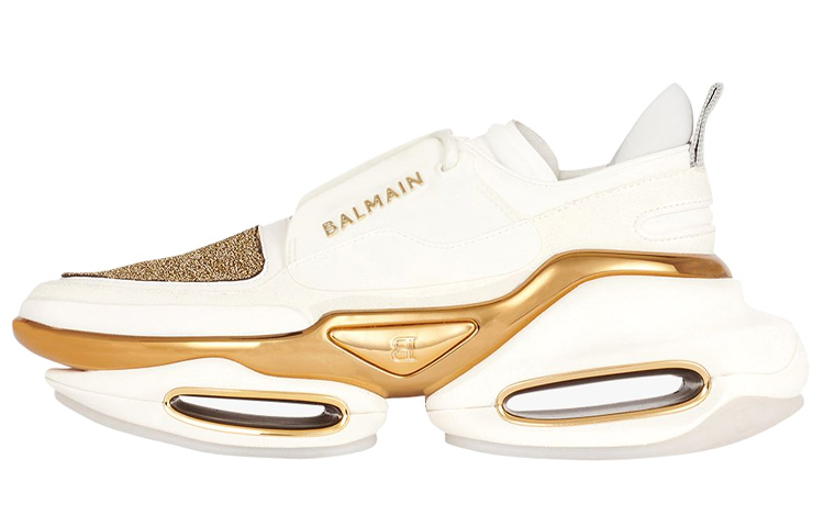 (W) Balmain B-Bold Low 'White Gold'