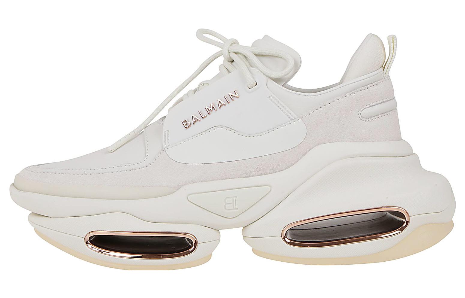 (W) Balmain B-Bold Low 'White Leather'