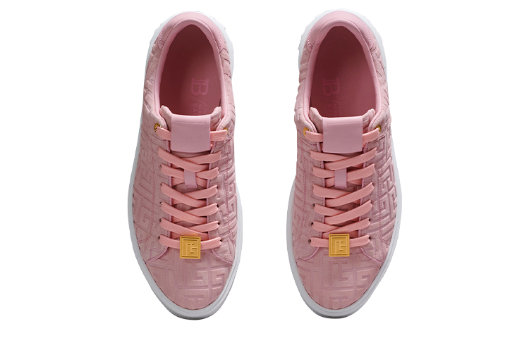 Shop (Women) Balmain B-Court 'Embossed Suede Pink' YN1VI690LCPM4AO