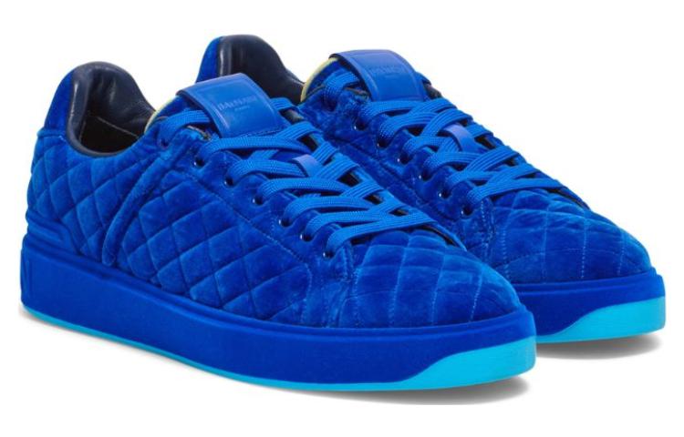 Lookbook (W) Balmain B-Court 'Sepatu Nyaman Tren Rendah Biru' YM1VI288TQFD6AK