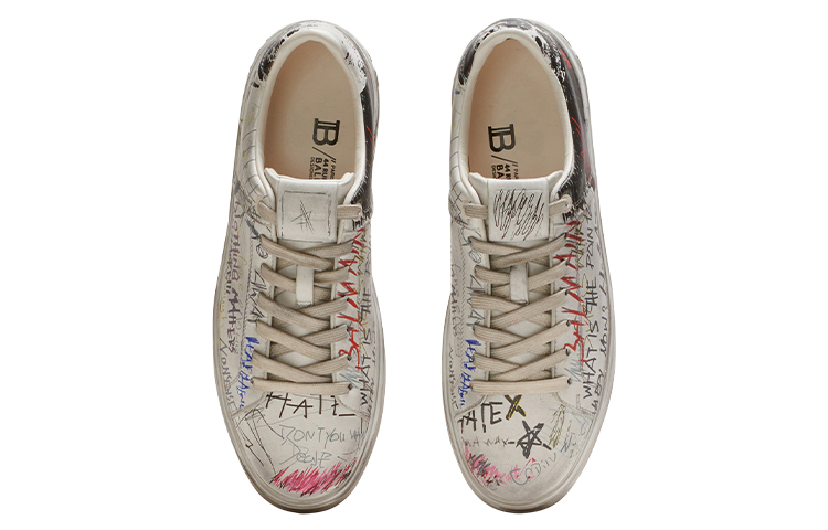 (W) Balmain B-Court 'Graffiti Print White Leather' 圖 3