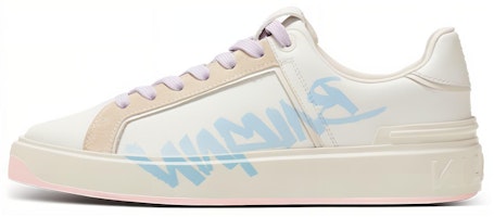 (Women) Balmain B-Court 'Printed - White Light Blue' BN1VI712LTSB-GOA (Women) Balmain B-Court 'Printed - White Light Blue' BN1VI712LTSB-GOA