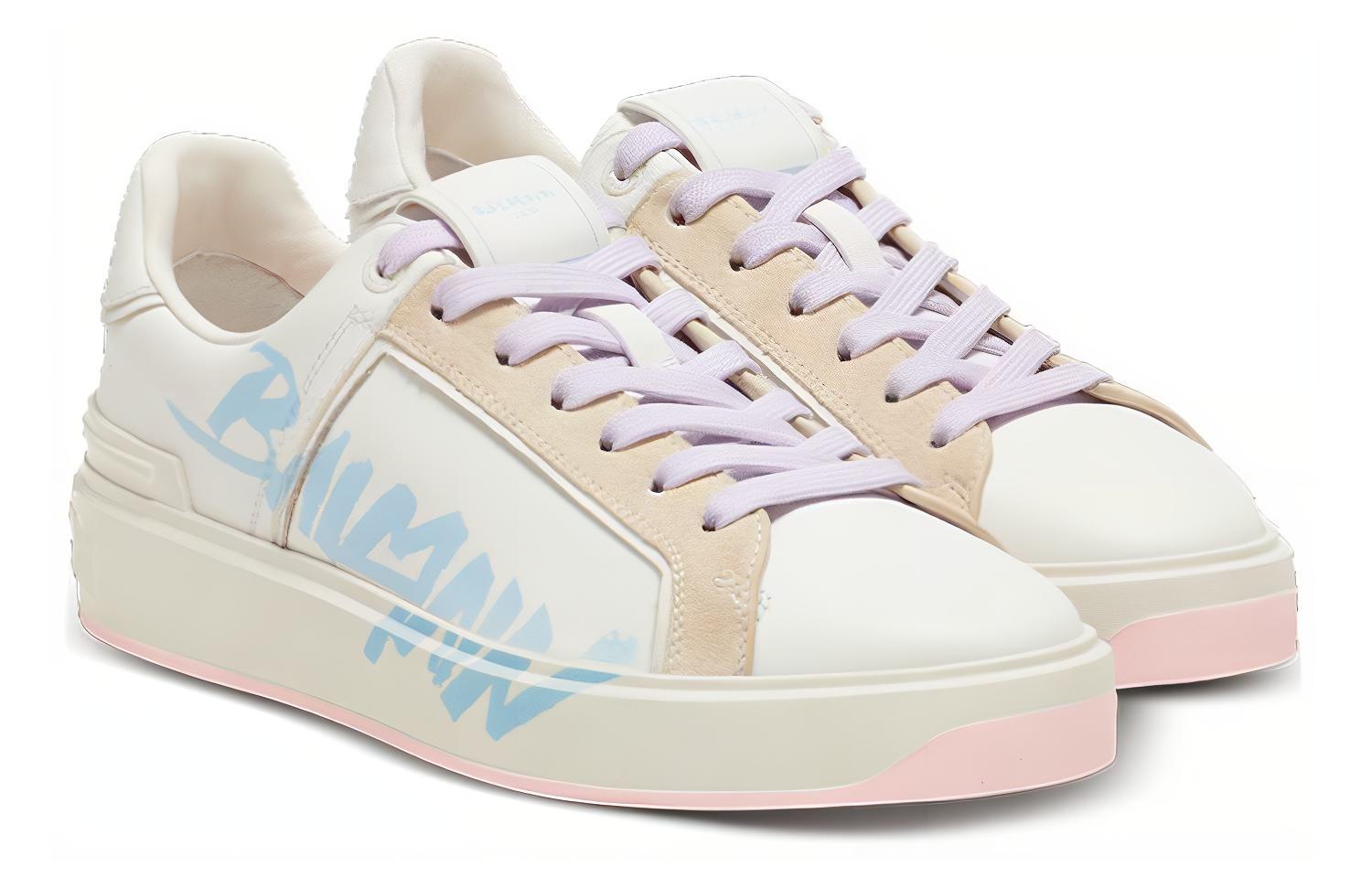 Order (W) Balmain B-Court 'Cetakan - Putih Biru Muda' BN1VI712LTSB-GOA