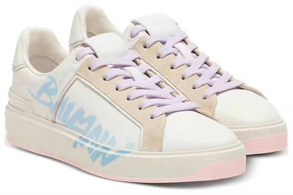 (W) Balmain B-Court 'Cetakan - Putih Biru Muda' BN1VI712LTSB-GOA Order (W) Balmain B-Court 'Cetakan - Putih Biru Muda' BN1VI712LTSB-GOA
