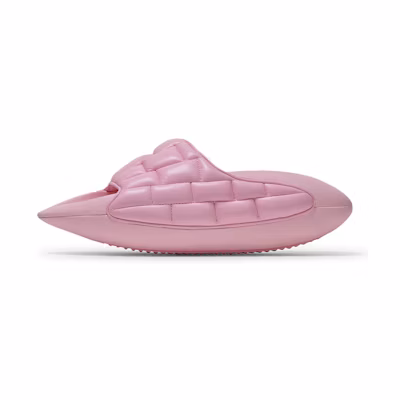 (W) Balmain B-IT 'Pink Quilted Leather Sandal'