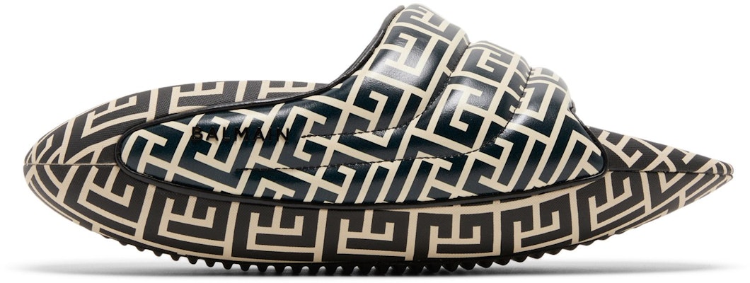 (Women) Balmain B-IT Quilted Leather Mules 'Bicolor Monogram - Black White' YN1VL699-TVMG-GFE Buy (Women) Balmain B-IT Quilted Leather Mules 'Bicolor Monogram - Black White' YN1VL699-TVMG-GFE