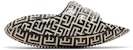 (W) Balmain B-IT Kulit Berlapik Bicolor Monogram - Hitam Putih Mules YN1VL699-TVMG-GFE