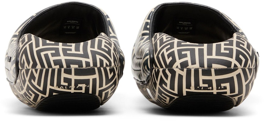(Women) Balmain B-IT Quilted Leather Mules 'Bicolor Monogram - Black White' YN1VL699-TVMG-GFE Details for (Women) Balmain B-IT Quilted Leather Mules 'Bicolor Monogram - Black White' YN1VL699-TVMG-GFE