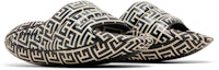 Cheap (W) Balmain B-IT Kulit Berlapik Bicolor Monogram - Hitam Putih Mules YN1VL699-TVMG-GFE