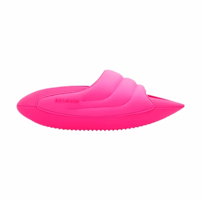 (W) Balmain B-IT Quilted Leather Mules 'Neon Pink'