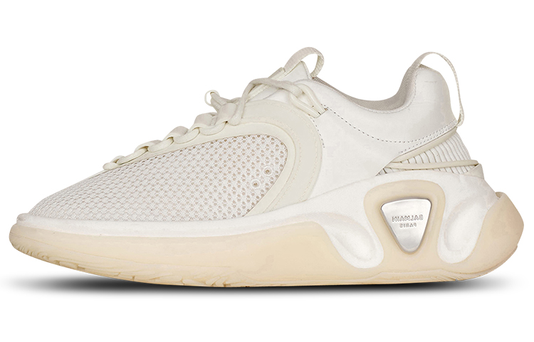 (W) Balmain B-RNNR 'White Leather and Mesh'