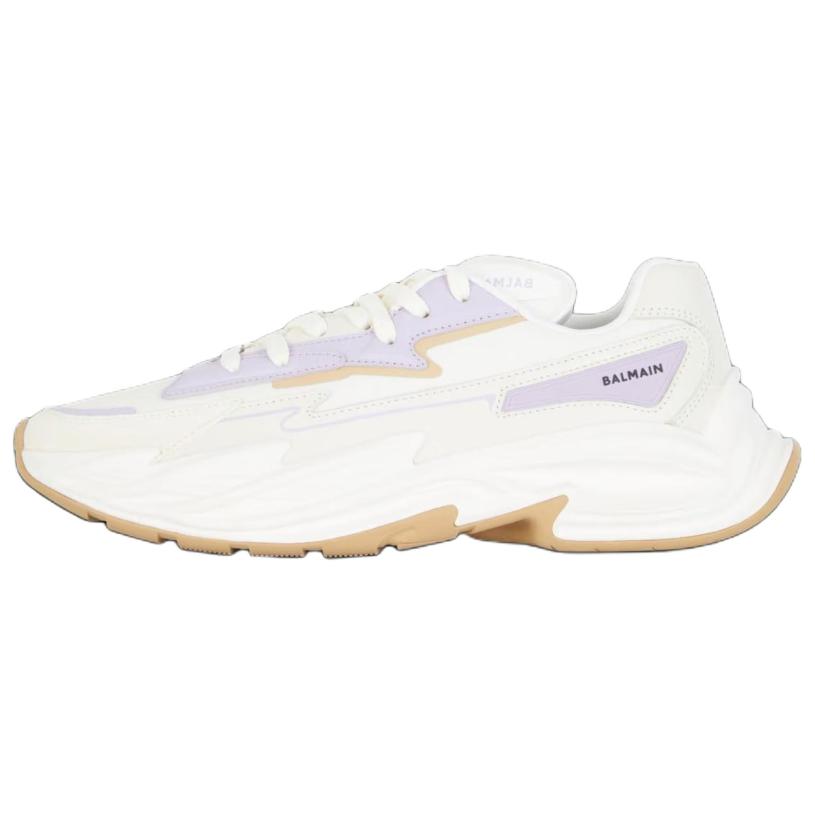 (Women) Balmain Beige Leather Low-Top Casual Lace-Up Sneakers CN1VI730LLSC0DA