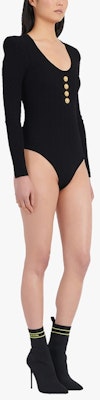 (W) Balmain 黑色紐扣裝飾修身針織連身褲 WF1BG060-K211-0PA Purchase (W) Balmain 黑色紐扣裝飾修身針織連身褲 WF1BG060-K211-0PA