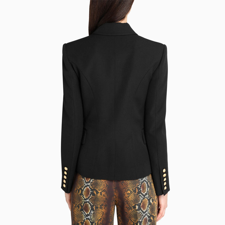 Shop (W) 巴尔曼黑色双排扣西装外套搭配标志按钮 VF17110-167L-0PA