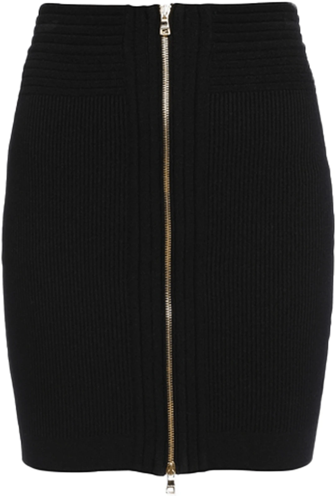 women-balmain-black-high-waist-knit-zipper-casual-skirt-vf-14089-k211