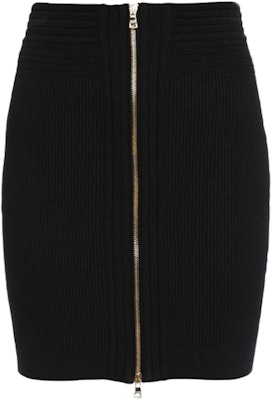 (W) 巴尔曼黑色高腰针织拉链休闲半裙 VF14089K211 Buy (W) 巴尔曼黑色高腰针织拉链休闲半裙 VF14089K211