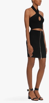 (W) 巴尔曼黑色高腰针织拉链休闲半裙 VF14089K211 Purchase (W) 巴尔曼黑色高腰针织拉链休闲半裙 VF14089K211