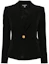 Buy (Women) Balmain Black Single-Breasted Long Sleeve Jacket CF1SE002WB08-0PA