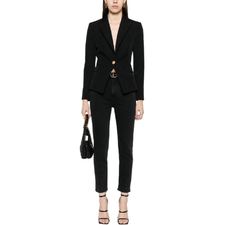 Lookbook (Women) Balmain Black Single-Breasted Long Sleeve Jacket CF1SE002WB08-0PA