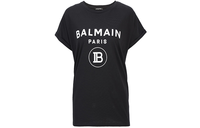 Order (W) BALMAIN 黑色短袖T恤 字母Logo印花 SF11367-I193-EAB