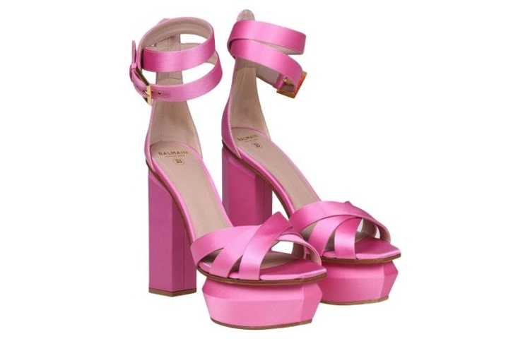 (W) Balmain Buckle Block-Heel Sandal 'Pink' 圖 2