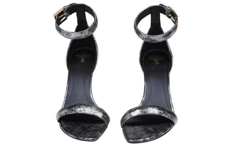 (W) Balmain Calfskin Buckle Sandals 'Silver' 圖 3