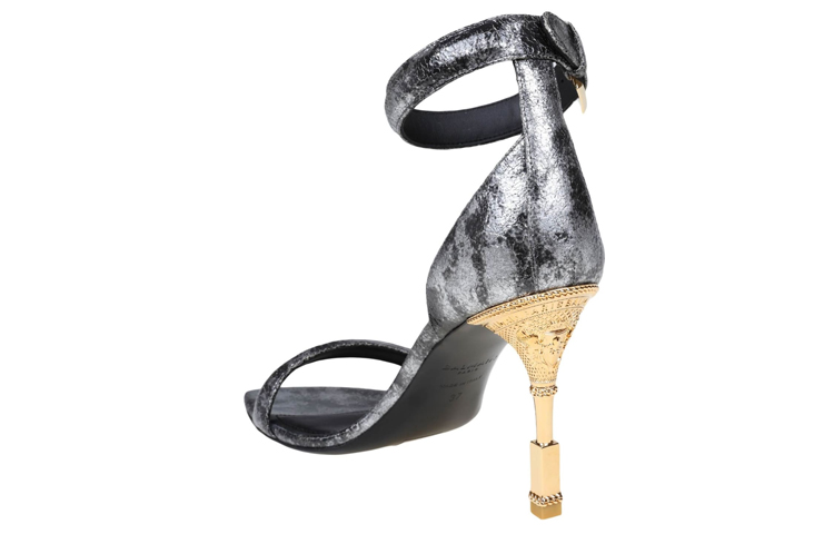 (W) Balmain Calfskin Buckle Sandals 'Silver' 圖 4