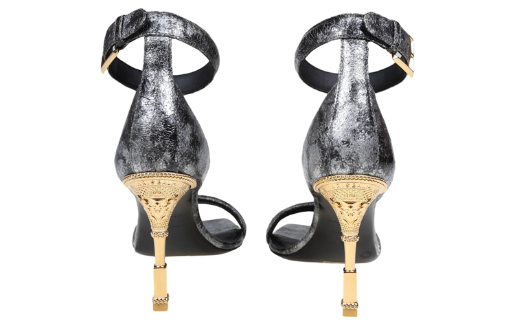 (W) Balmain Calfskin Buckle Sandals 'Silver' 圖 5