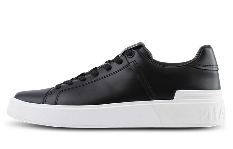 (W) Balmain Calfskin Sneaker 'Black'