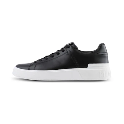 (W) Balmain Calfskin Sneaker 'Black'