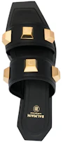 Lookbook (W) Sandal Balmain Kulit Anak Sapi Bertabur 'Black Fashion' AN0UH878LAPD0PA