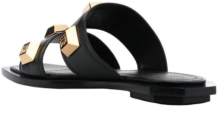 (Women) Balmain Calfskin Studded Flat Sandals 'Black Fashion' AN0UH878LAPD0PA Shop (Women) Balmain Calfskin Studded Flat Sandals 'Black Fashion' AN0UH878LAPD0PA