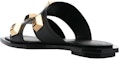 Shop (W) Sandal Rata Kulit Anak Lembu Bertatahkan Balmain 'Fesyen Hitam' AN0UH878LAPD0PA