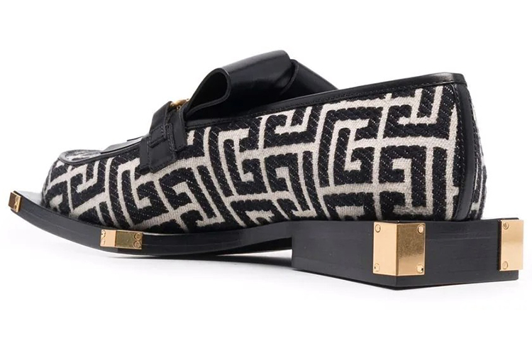 (W) Balmain Classic Loafer 'Logo Print Black and White' 圖 3