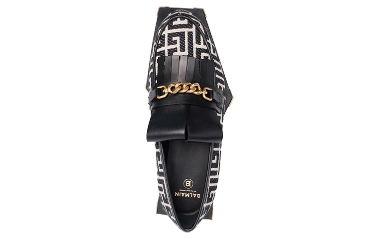 (W) Balmain Classic Loafer 'Logo Print Black and White' 圖 4