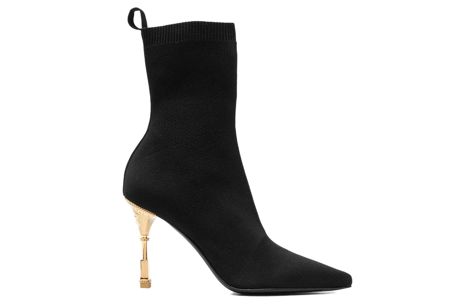 Order (W) Balmain But Kain Stiletto Tumit Buku 10cm 'Fesyen Hitam' AN1TA855TKNI0PA