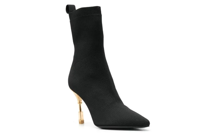 Lookbook (W) Balmain But Kain Stiletto Tumit Buku 10cm 'Fesyen Hitam' AN1TA855TKNI0PA