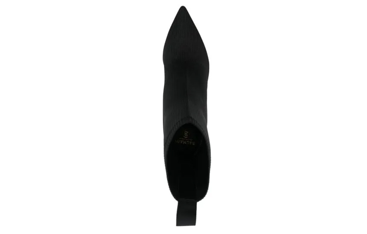 Shop (W) Balmain But Kain Stiletto Tumit Buku 10cm 'Fesyen Hitam' AN1TA855TKNI0PA