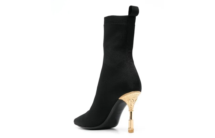 Purchase (W) Balmain But Kain Stiletto Tumit Buku 10cm 'Fesyen Hitam' AN1TA855TKNI0PA