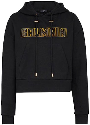 (W) 巴黎世家 FW21 黑色字母Logo抽繩短款連帽衫 WF0JP010-B098-EAD Buy (W) 巴黎世家 FW21 黑色字母Logo抽繩短款連帽衫 WF0JP010-B098-EAD