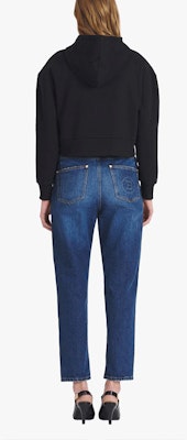 (W) 巴黎世家 FW21 黑色字母Logo抽繩短款連帽衫 WF0JP010-B098-EAD Shop (W) 巴黎世家 FW21 黑色字母Logo抽繩短款連帽衫 WF0JP010-B098-EAD