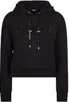 (Women) BALMAIN FW21 Black Rhinestone Logo Hoodie. WF1JP000B093-EAP (Women) BALMAIN FW21 Black Rhinestone Logo Hoodie. WF1JP000B093-EAP