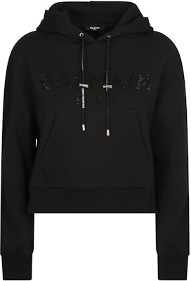 (W) 巴爾曼 FW21 黑色水鑽標誌連帽衫 WF1JP000B093-EAP Order (W) 巴爾曼 FW21 黑色水鑽標誌連帽衫 WF1JP000B093-EAP