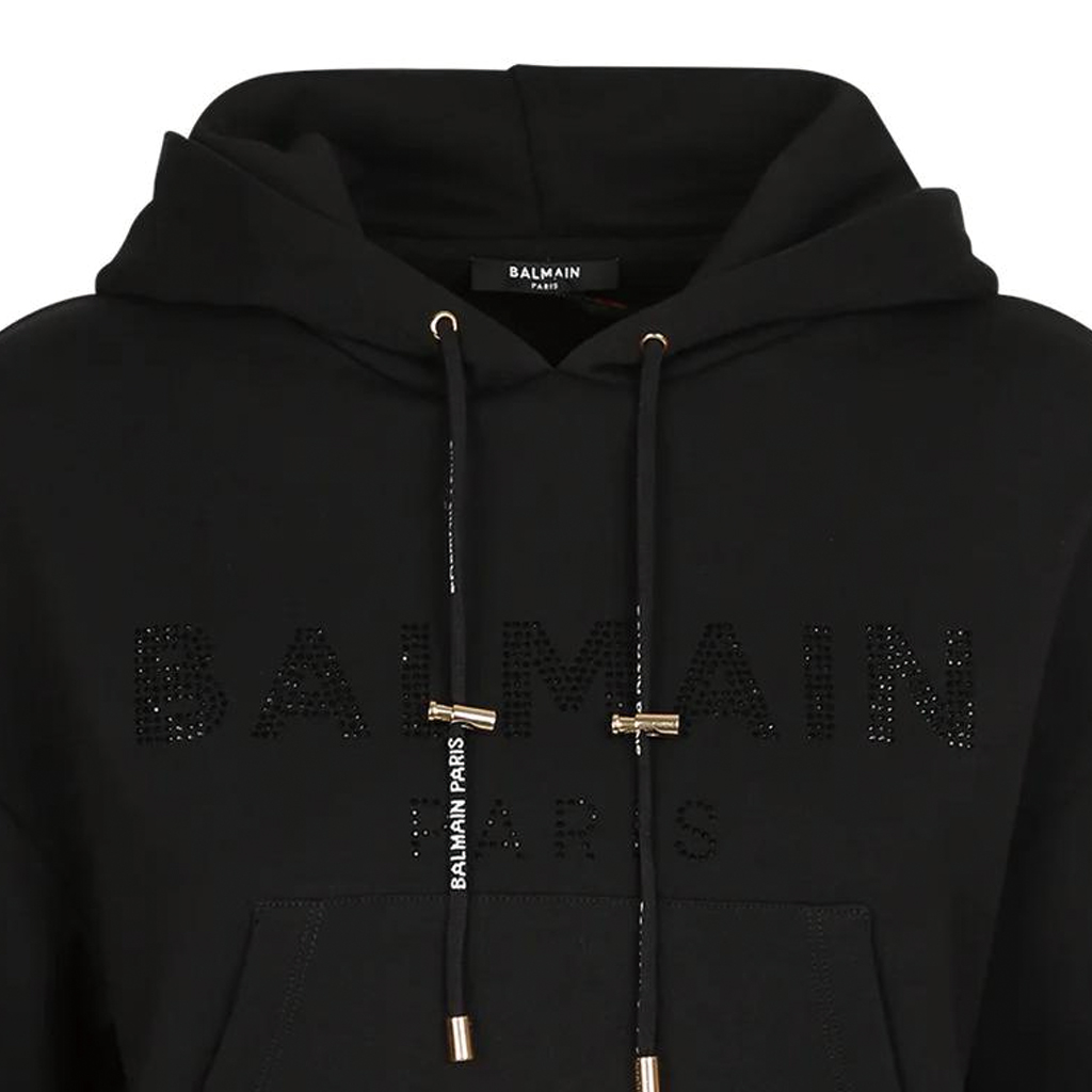 Shop (W) 巴爾曼 FW21 黑色水鑽標誌連帽衫 WF1JP000B093-EAP